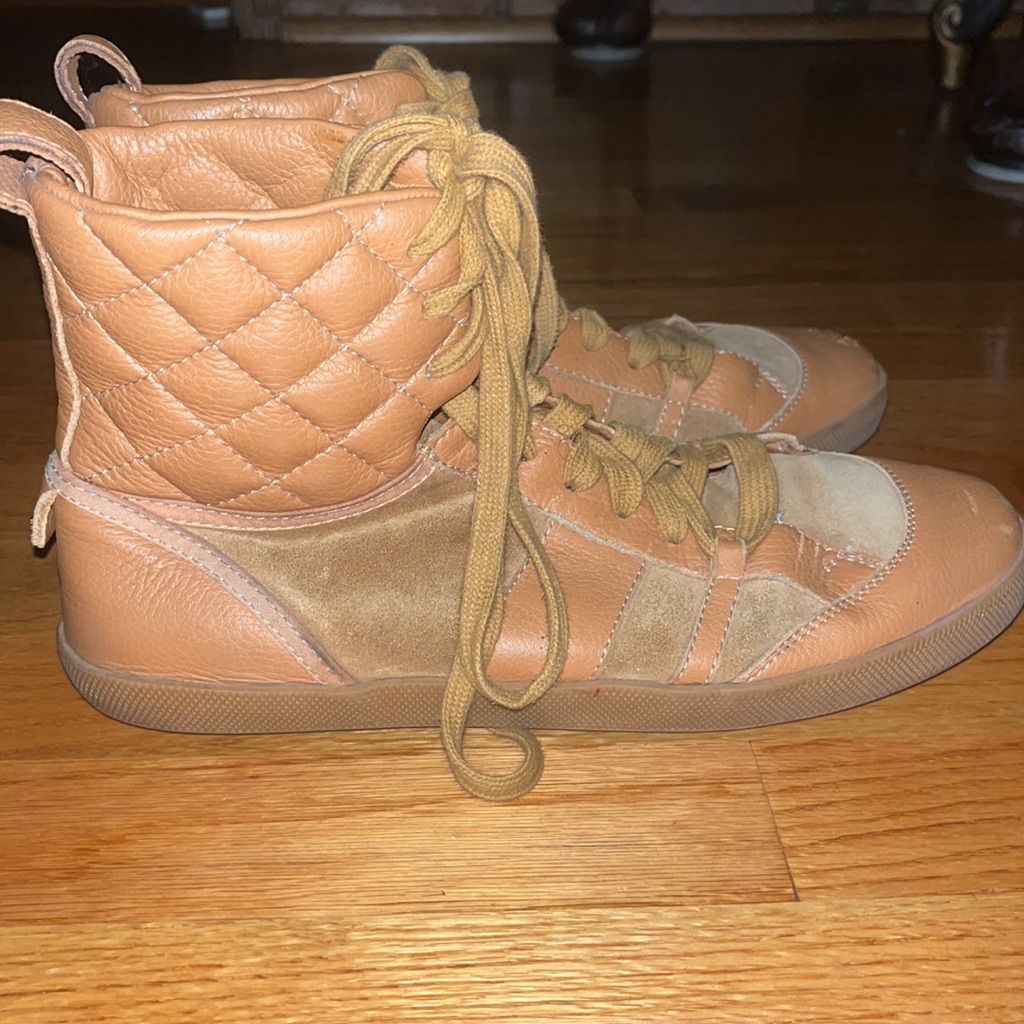 Chlo Quilted Hightop Sneakers Shoes- Size 39